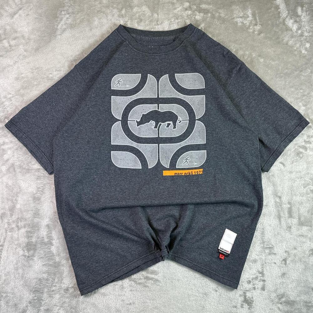 Y2K Ecko Unltd Graphic T Shirt Men’s L Gray Rhino Logo Streetwear